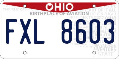 OH license plate FXL8603