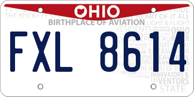 OH license plate FXL8614