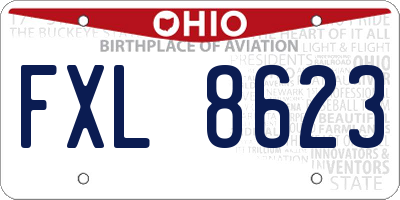 OH license plate FXL8623
