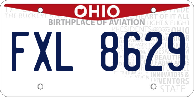 OH license plate FXL8629
