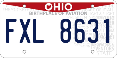 OH license plate FXL8631