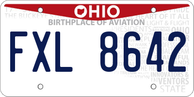 OH license plate FXL8642