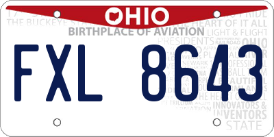 OH license plate FXL8643