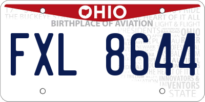 OH license plate FXL8644