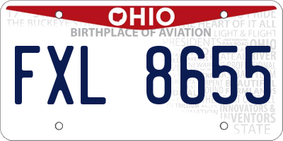 OH license plate FXL8655