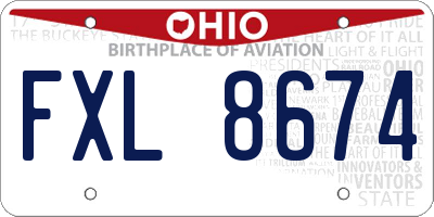 OH license plate FXL8674