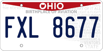OH license plate FXL8677