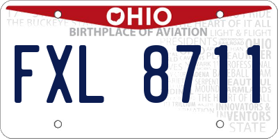 OH license plate FXL8711