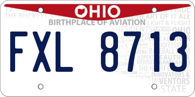 OH license plate FXL8713