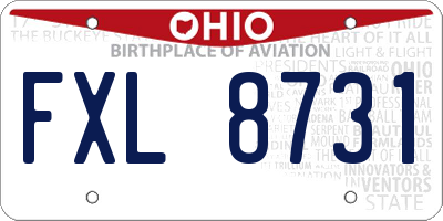 OH license plate FXL8731