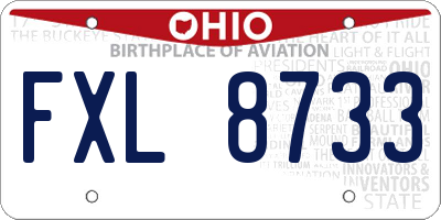 OH license plate FXL8733