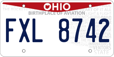 OH license plate FXL8742