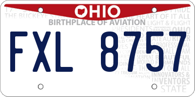 OH license plate FXL8757