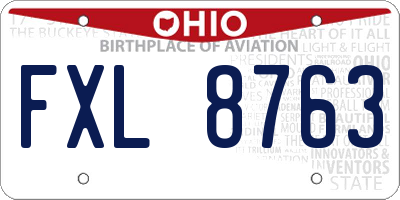 OH license plate FXL8763