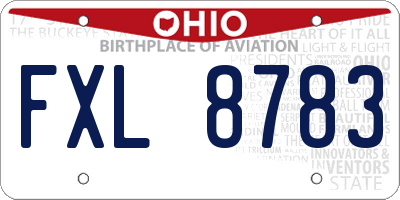 OH license plate FXL8783