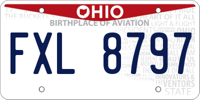 OH license plate FXL8797