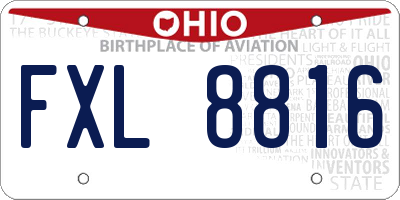 OH license plate FXL8816