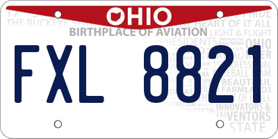 OH license plate FXL8821