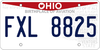 OH license plate FXL8825