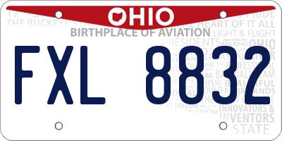 OH license plate FXL8832