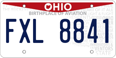 OH license plate FXL8841