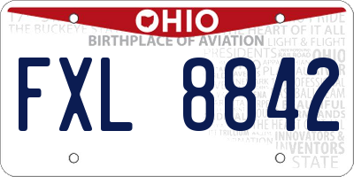 OH license plate FXL8842