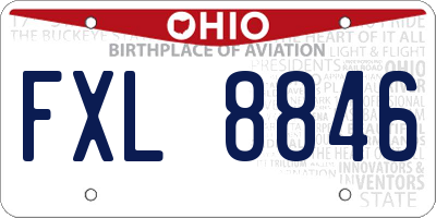 OH license plate FXL8846