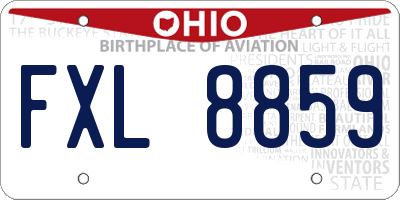 OH license plate FXL8859