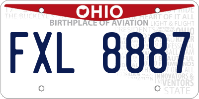 OH license plate FXL8887