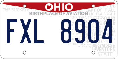 OH license plate FXL8904