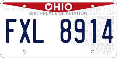 OH license plate FXL8914