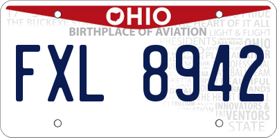 OH license plate FXL8942