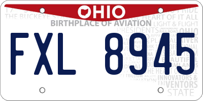OH license plate FXL8945