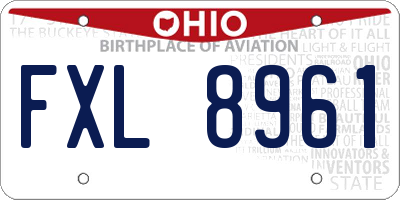 OH license plate FXL8961