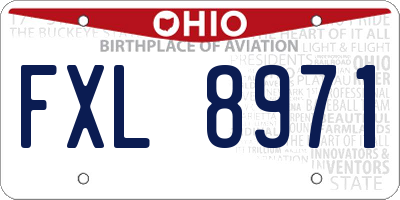 OH license plate FXL8971