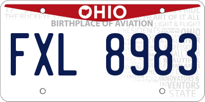 OH license plate FXL8983