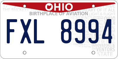 OH license plate FXL8994