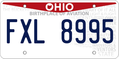 OH license plate FXL8995
