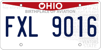 OH license plate FXL9016