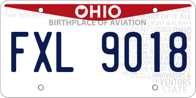 OH license plate FXL9018