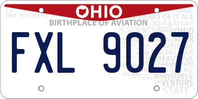 OH license plate FXL9027