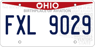 OH license plate FXL9029