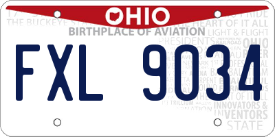 OH license plate FXL9034