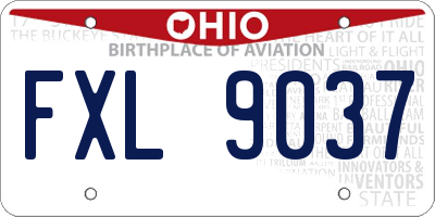 OH license plate FXL9037