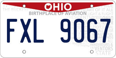 OH license plate FXL9067