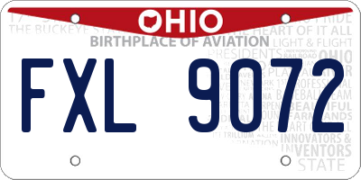 OH license plate FXL9072