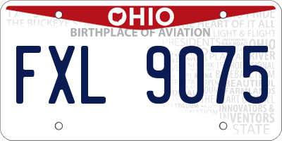 OH license plate FXL9075