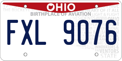 OH license plate FXL9076