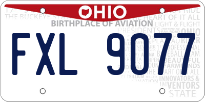 OH license plate FXL9077