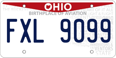 OH license plate FXL9099